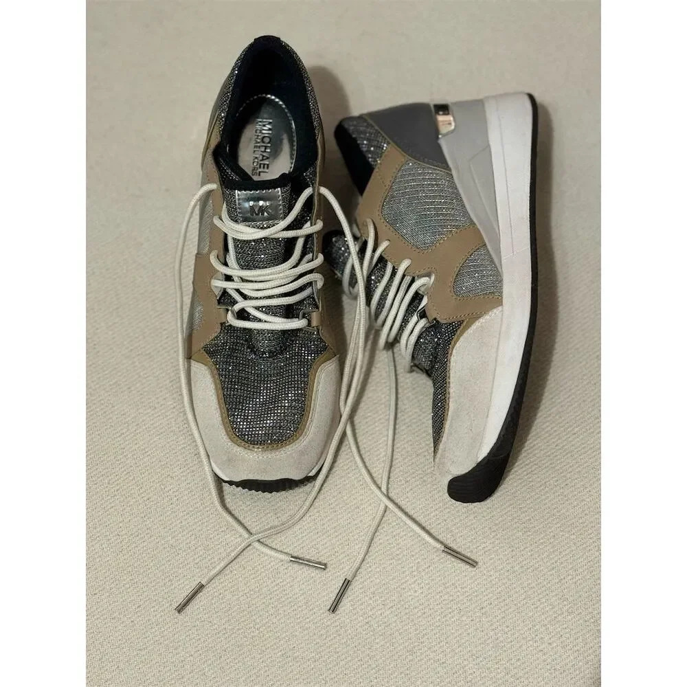 Michael Kors Liv Trainer Women's Sneakers Gray Size 8 Casual Athletic - Picture 2 of 10
